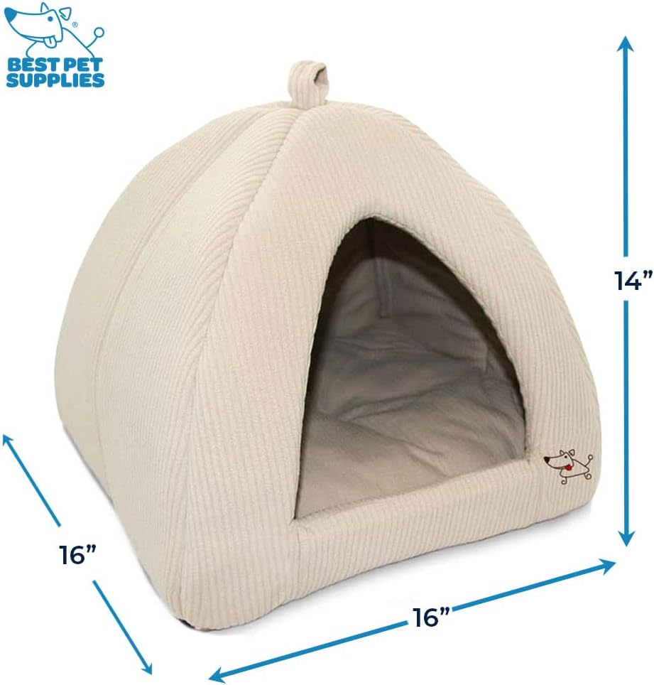 Best Pet Supplies Cat Bed for Indoor Cat. Domed Tent House with Removable Pillow