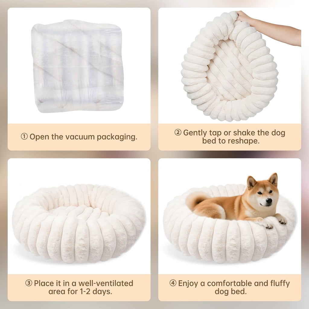 Vhen When Donut Small Dog Bed Round Calming Kitten & Puppy Bed