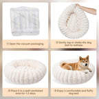 Vhen When Donut Small Dog Bed Round Calming Kitten & Puppy Bed