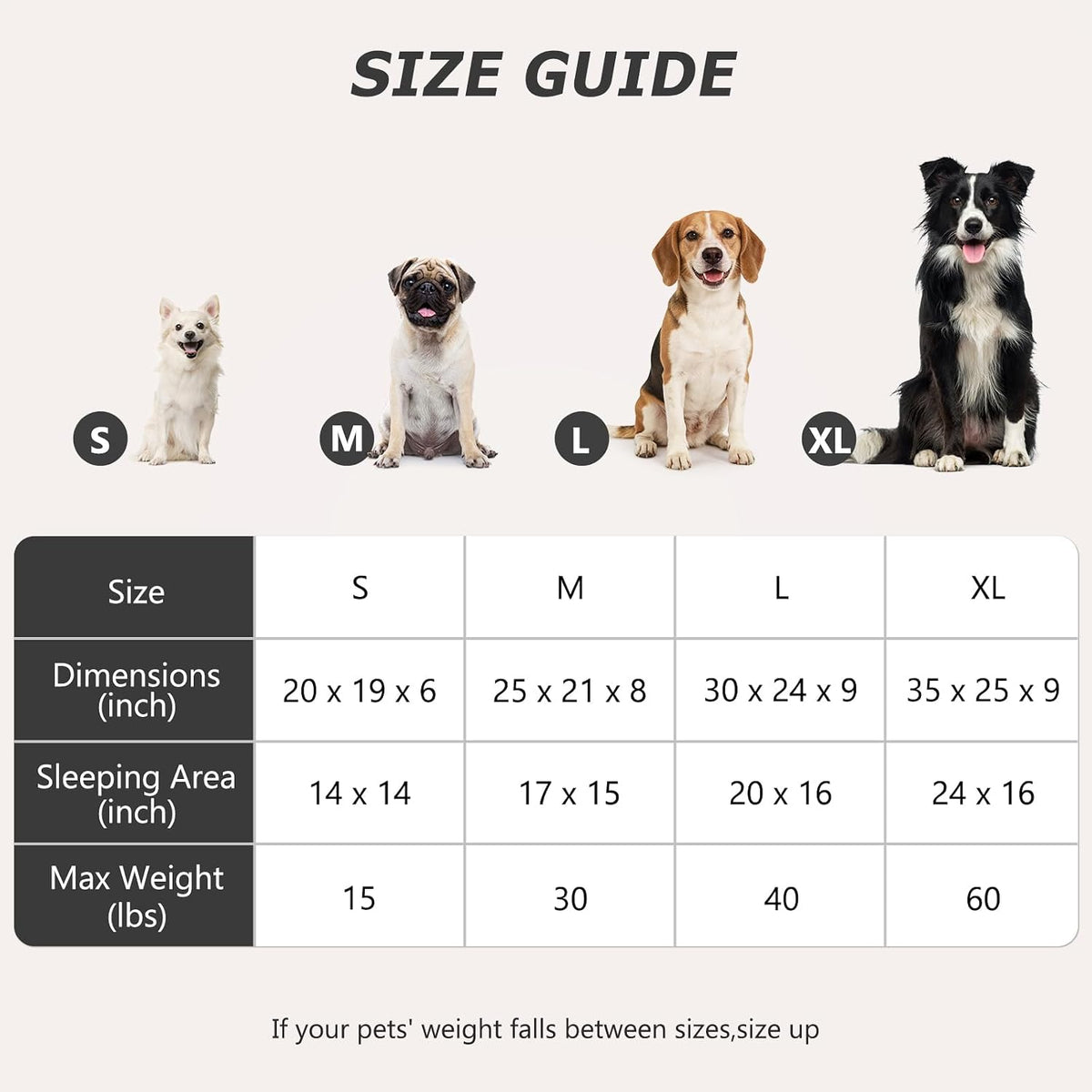 MIXJOY Dog Bed for Large Medium Small Dogs