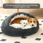 Hooded Donut Dog Bed. Self-Warming Cat Cave for Puppies & Kittens?