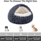 Hooded Donut Dog Bed. Self-Warming Cat Cave for Puppies & Kittens?