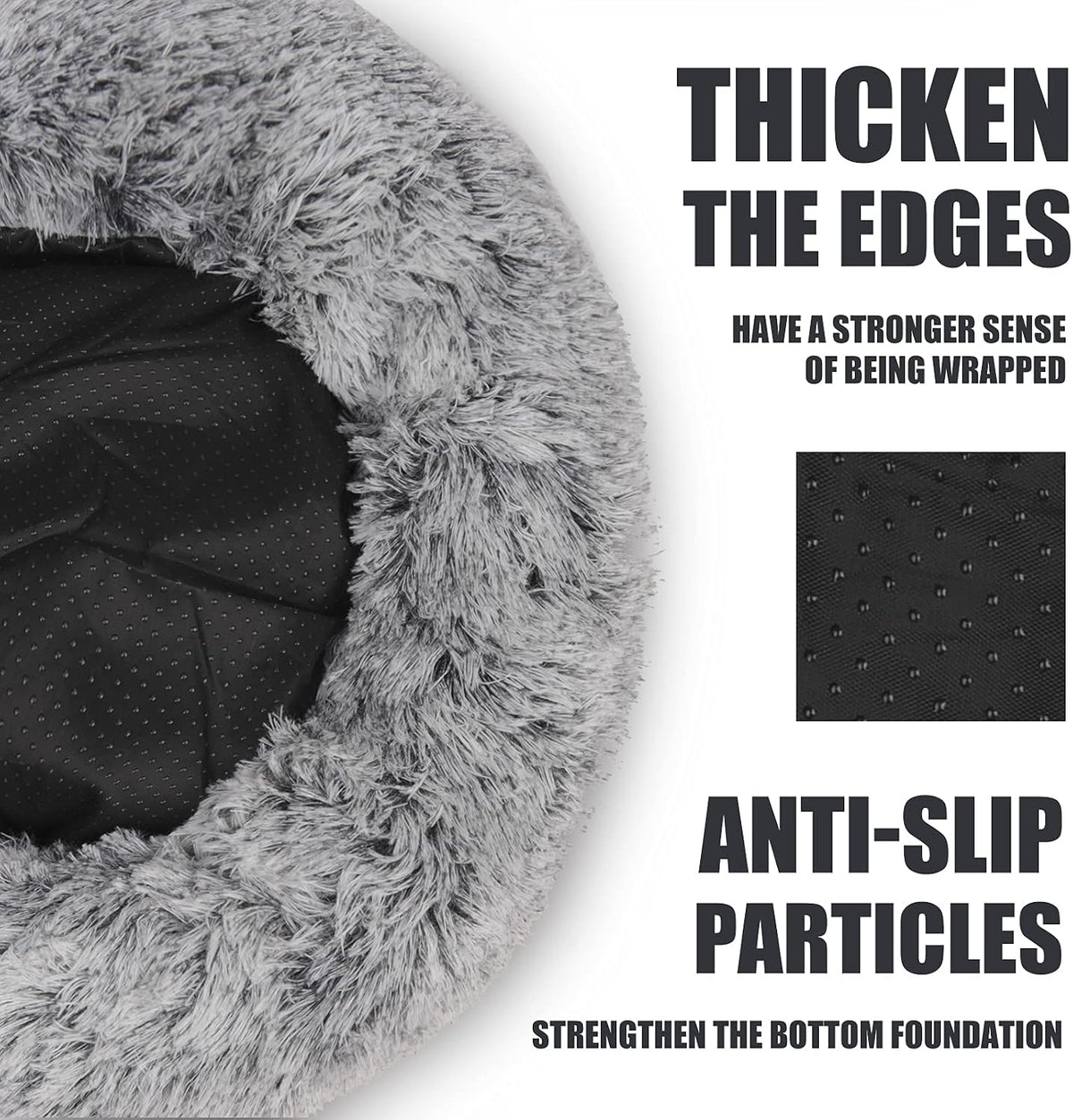 ShinHye Cat Bed Round Plush Fluffy Hooded Cat Bed Cave