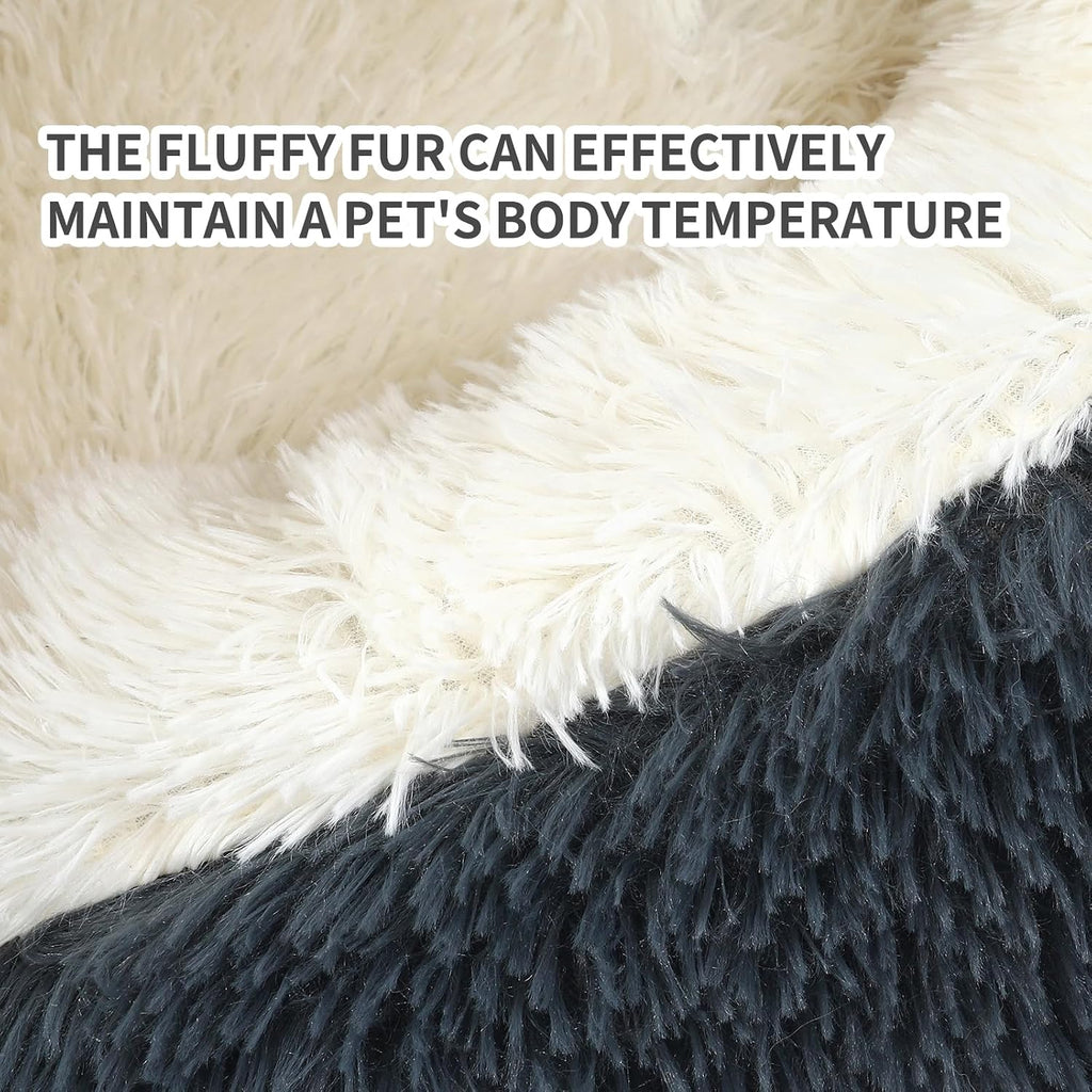 Hooded Donut Dog Bed. Self-Warming Cat Cave for Puppies & Kittens?